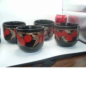 SET Vintage KILN CRAFT Staffordshire English Stoneware 4 LARGE Cherry Cherries